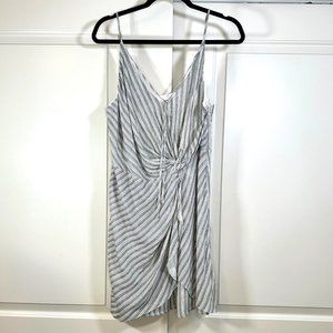 Sadie & Sage Black & White Striped Mini Dress Large
